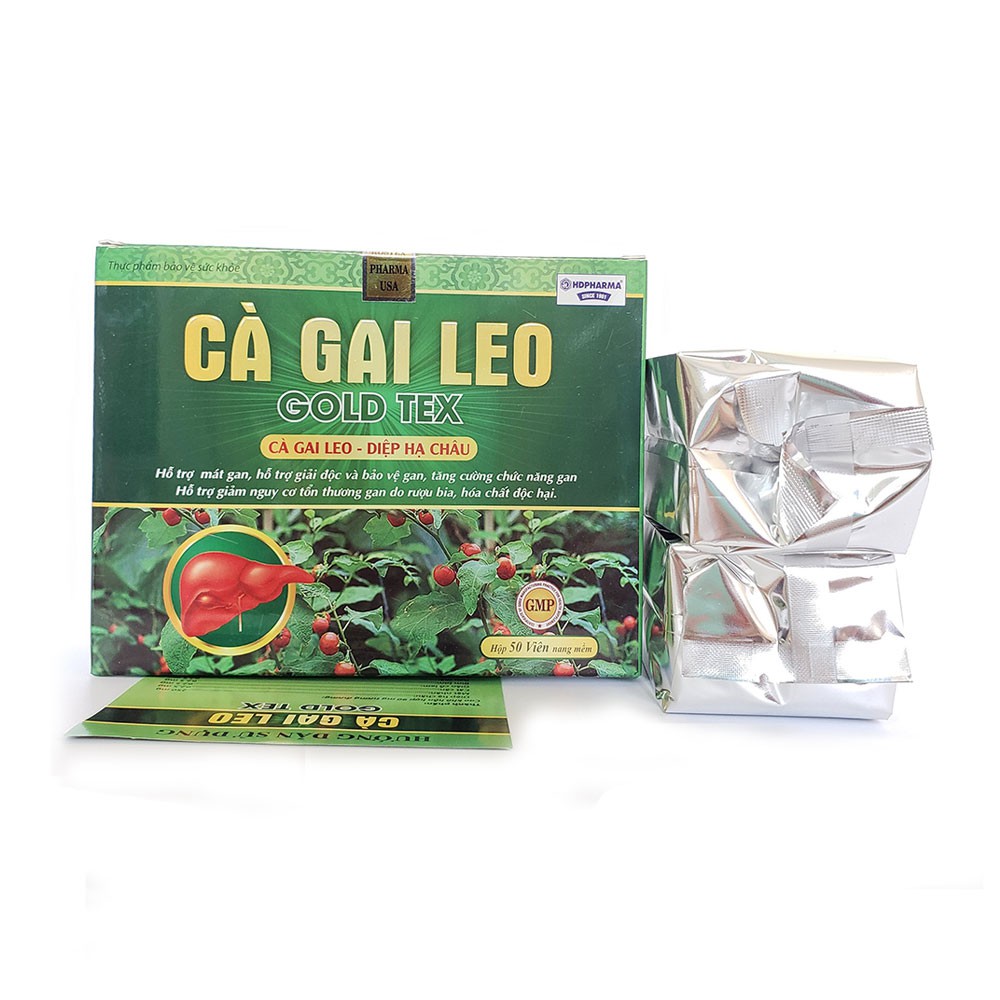 Cà Gai Leo Gold Tex mát gan, giải độc gan, hạ men gan dạng vỉ 50 viên