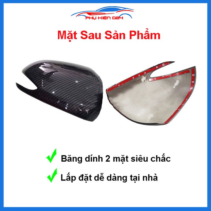 Ốp gương Santafe 2019-2020-2021-2022 vân Cacbon bảo vệ chống trầy trang trí làm đẹp xe