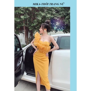 Đầm nữ đẹp, đầm kiểu umi phối voan kiếng