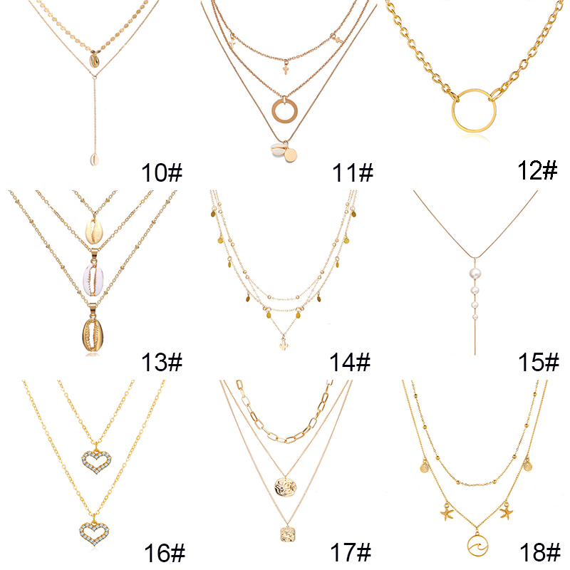 iF YOU Dây Chuyền Hợp Kim Nhiều Lớp Phong Cách Bohemian Thời Trang Cho Nữ