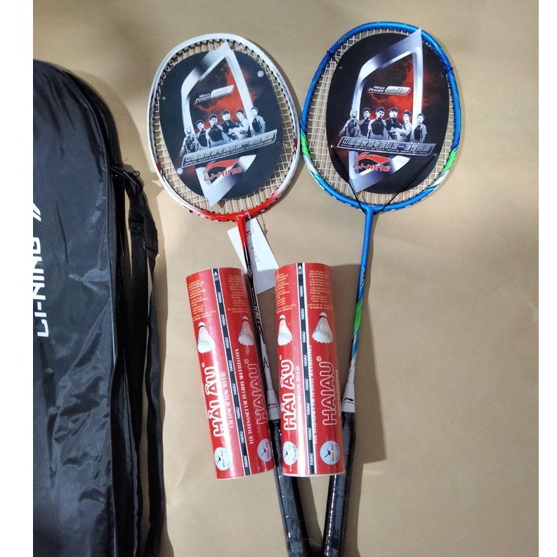 combo vợt cầu lông đã căng cước + 2 hộp cầu hải âu + 2 cuốn cán