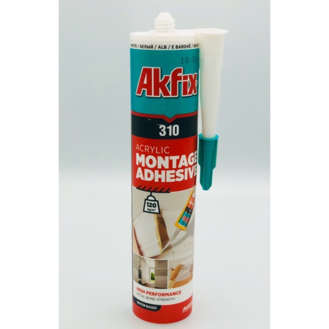 Keo dán xây dựng Akfix 310, 310ml, màu trắng