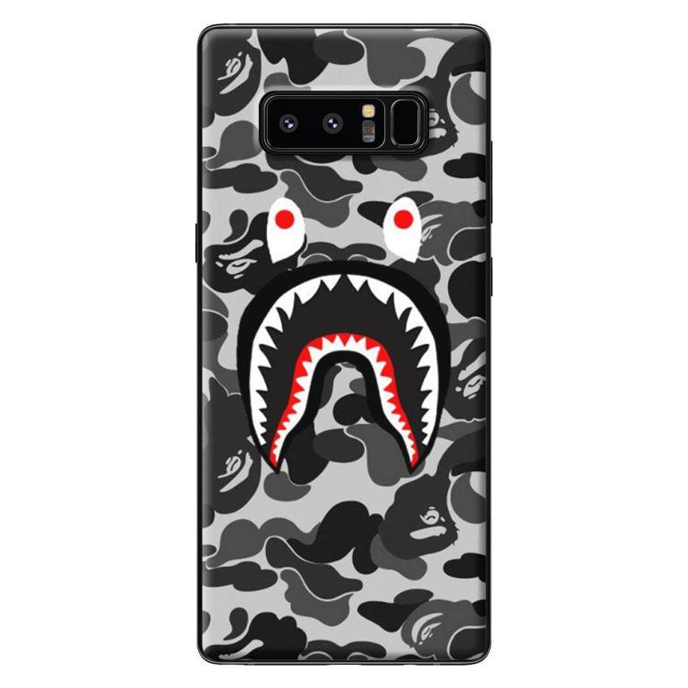 Ốp Lưng Samsung NOTE 8 - Bape Xám Đen