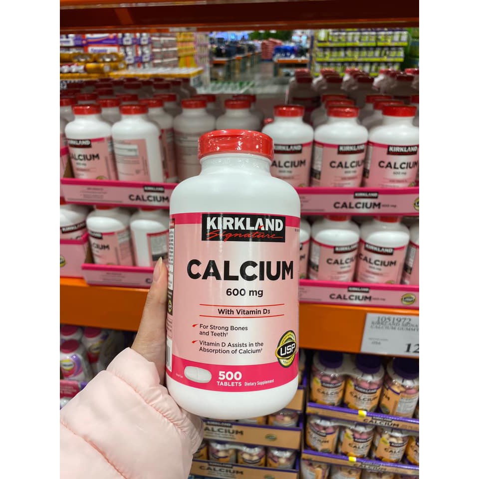 Viên uống Bổ Sung Canxi Zinc Kirkland Signature Calcium 600mg + D3 500 viên - (CHUẨN COSTCO USA)