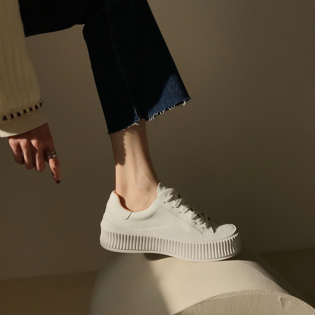 Giày bata nữ giayBOM chất liệu da Pu đế cao 3 cm B1176 | BigBuy360 - bigbuy360.vn