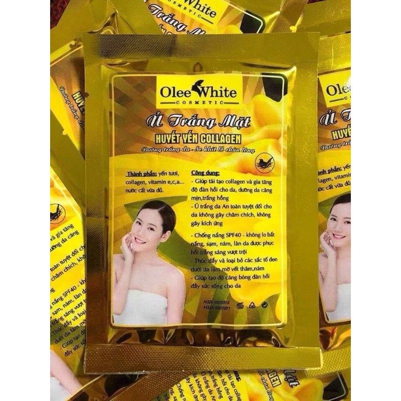 Ủ Trăng Mặt Huyết Yến Collagen, Dưỡng Trắng Da Mặt.