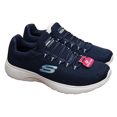 Giày thể thao cổ chun Skech xuất dư- Navy đế trắng