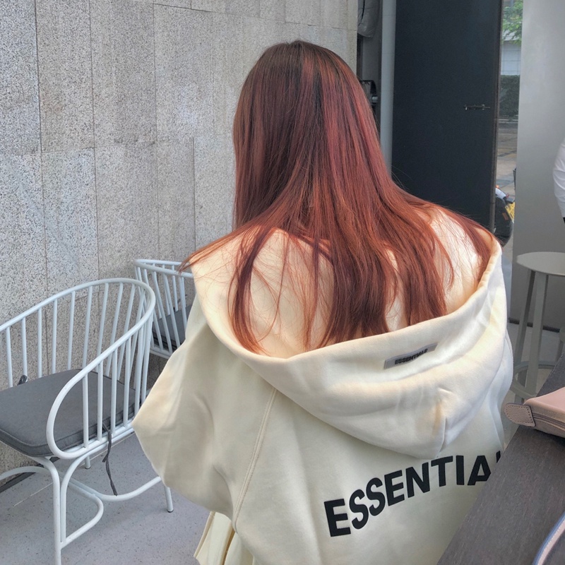 Áo hoodie zip FEAR OF GOD FOG ESSENTIALS SS20 bản cao cấp, Áo khoác nỉ kéo khóa ESSENTIALS in chữ silicon form oversize