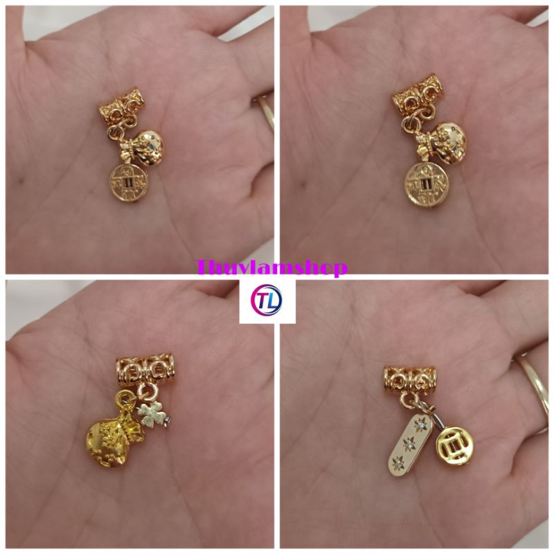 Charm ống lùa chặn hạt xâu vòng treo phụ kiện cao cấp không đen không bay màu