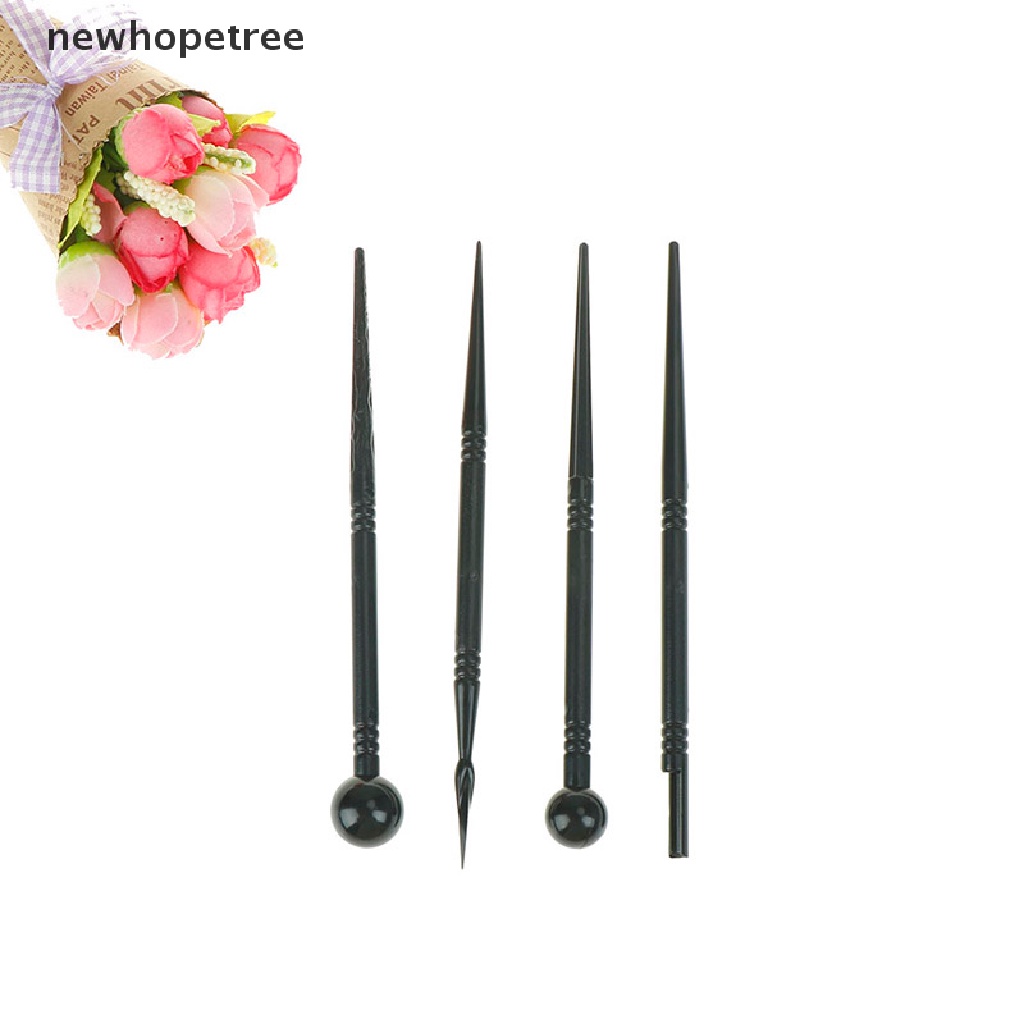 Set 4 bút chạm khắc hoa văn trang trí bánh kem tiện lợi