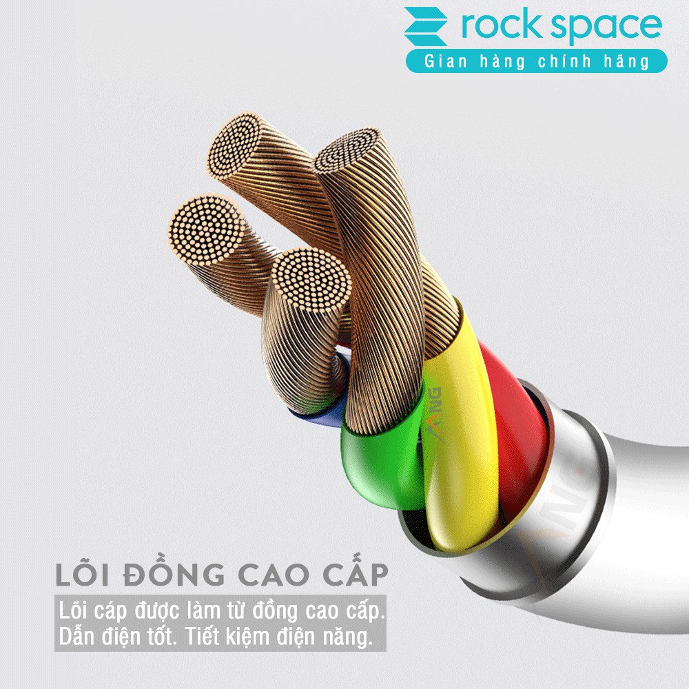 Dây cáp sạc nhanh cho Ip Rockspace S08 độ dài 1m,sạc nhanh,ổn định,không nóng máy,hàng chính hãng bảo hành 12 tháng