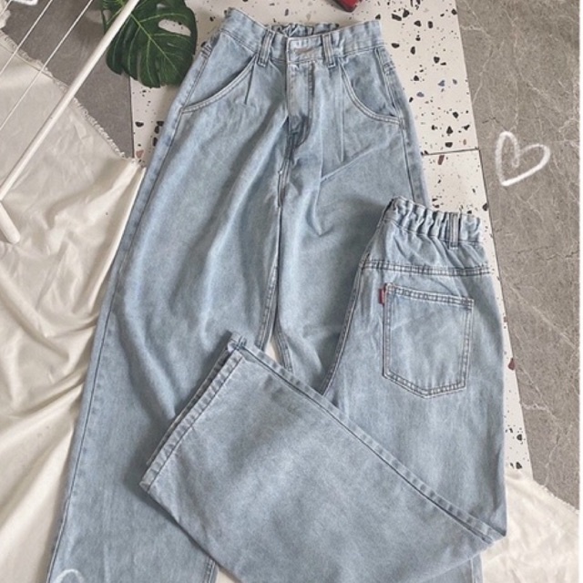Quần Jeans Nữ Suông Lưng Thun Có Bigsize size lớn 26 đến 35 - BiiBiStore | BigBuy360 - bigbuy360.vn