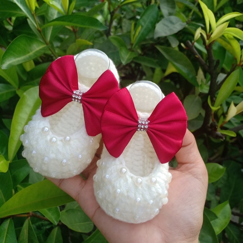 Giày đính ngọc nơ xinh bé gái