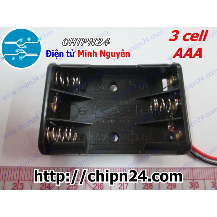 [1 CÁI] (C67) Hộp Đế pin 3 viên AAA