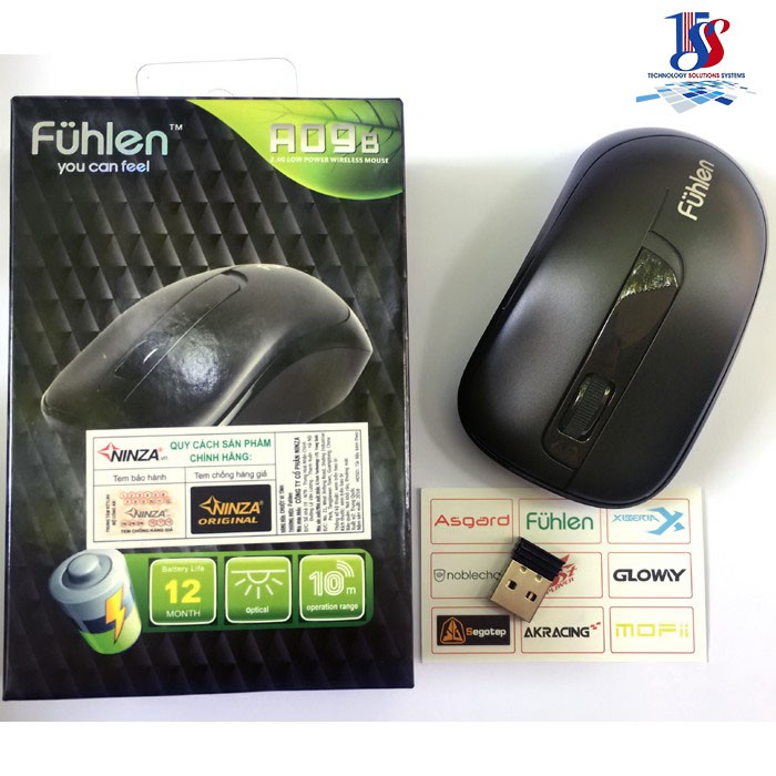 Chuột Fuhlen A09B Optical Wireless Đen - Hàng chính hãng Ninza