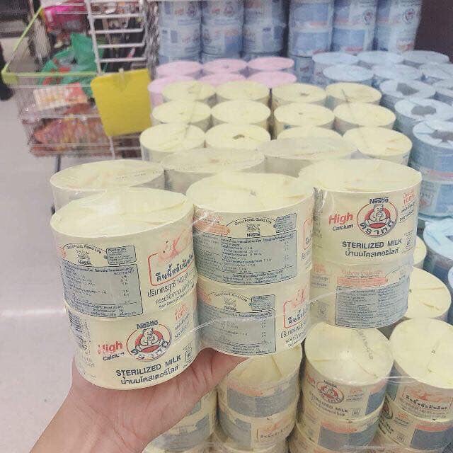 [Sale] 1 Lốc 12 lon sữa Nestle gấu màu xanh Thái Lan 140ml