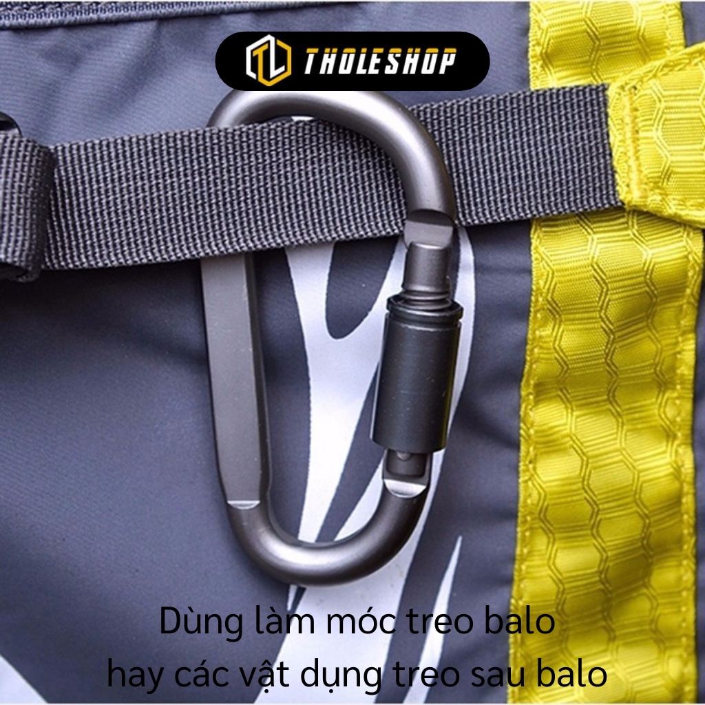 Móc Khóa Nhôm - Móc Khóa Đa Năng Đi Phượt Carabiner Hình Chữ D Siêu Cứng, Bền 8498