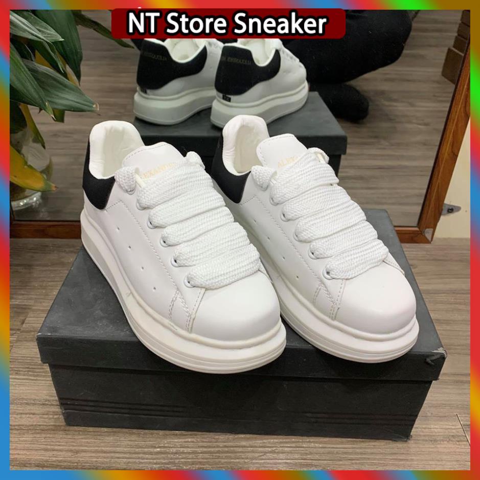 Giày 𝐌𝐂 𝐐𝐔𝐄𝐄𝐍 ⚡️𝐒𝐢ê𝐮 𝐑ẻ⚡️ Giày MCQ Độn Đế 3 Phân Màu Trắng Gót Đen nam nữ Hot Trend full box bill