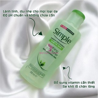 COMBO CÂN BẰNG, DƯỠNG ẨM SÂU SIMPLE (TONER 200ML + SỮA DƯỠNG 125ML)