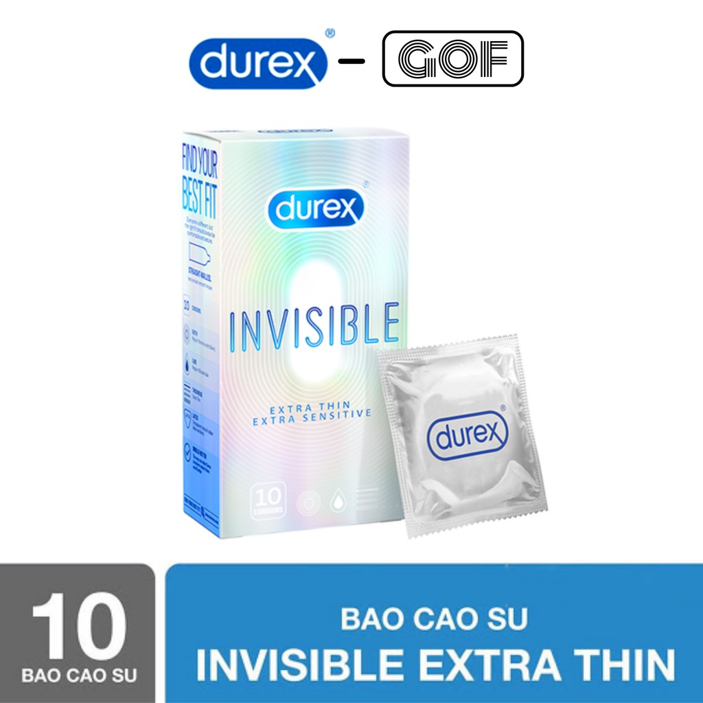 Bao cao su Durex Invisible Siêu Mỏng Kéo Dài Thời Gian-CHÍNH HÃNG