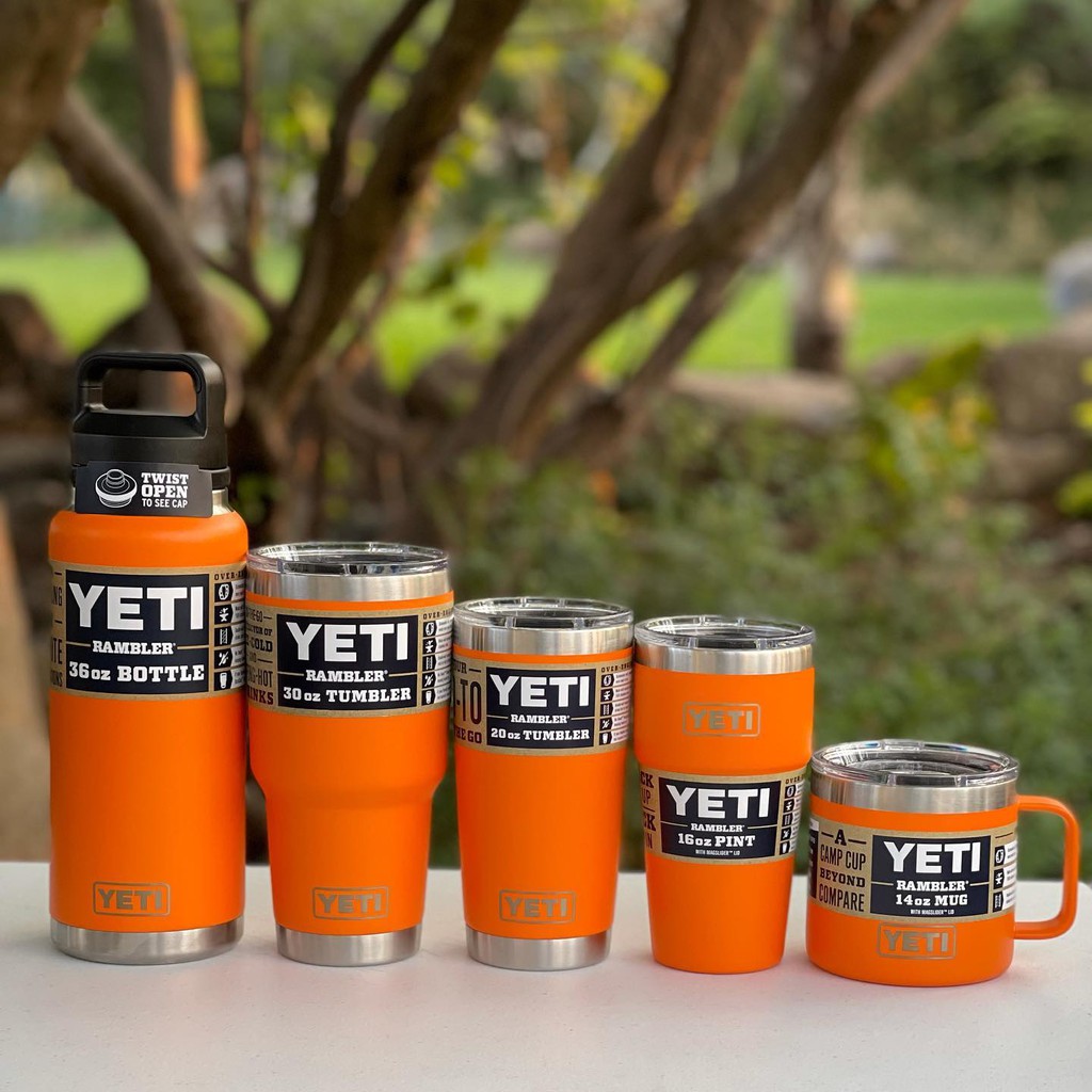 Ly giữ nhiệt YETI Rambler 16 Oz Stackable Pint kèm nắp MagSlider; Màu King Crab Orange Limited Edition; Hàng chính hãng
