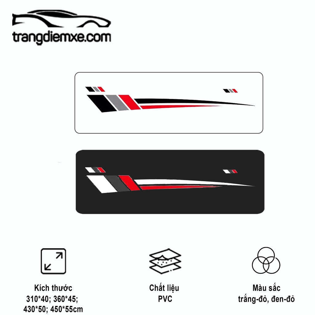 Decal Dán Xe Sọc Dài Phối Màu Tem Dán Xe Siêu Bền Đẹp Trangdiemxe