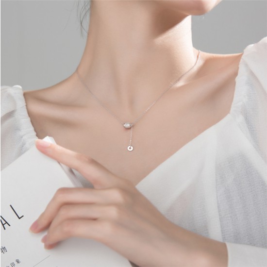 Dây chuyền bạc Ý s925 vòng eo nhỏ thả dài D7038 - AROCH Jewelry