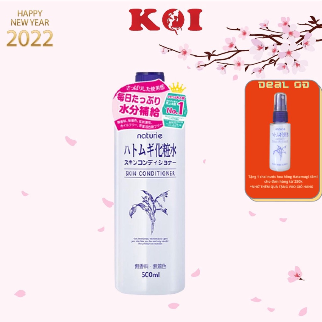 Nước hoa hồng Ý Dĩ Hatomugi Naturie Skin Conditioner 500ml
