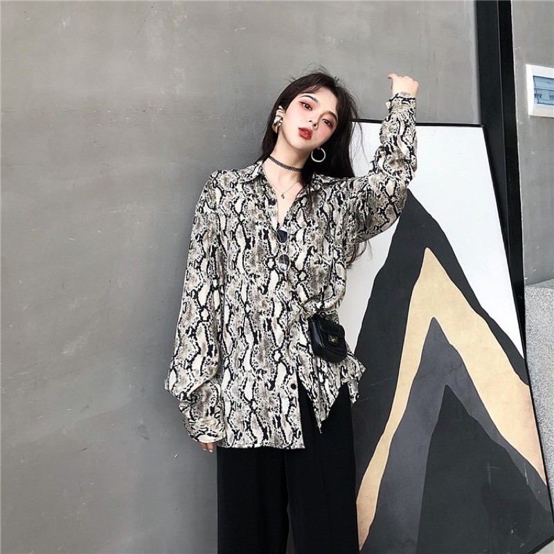 Áo Sơ Mi Hoạ Tiết Da Rắn Ulzzang (CÓ ẢNH THẬT Ở CUỐI)