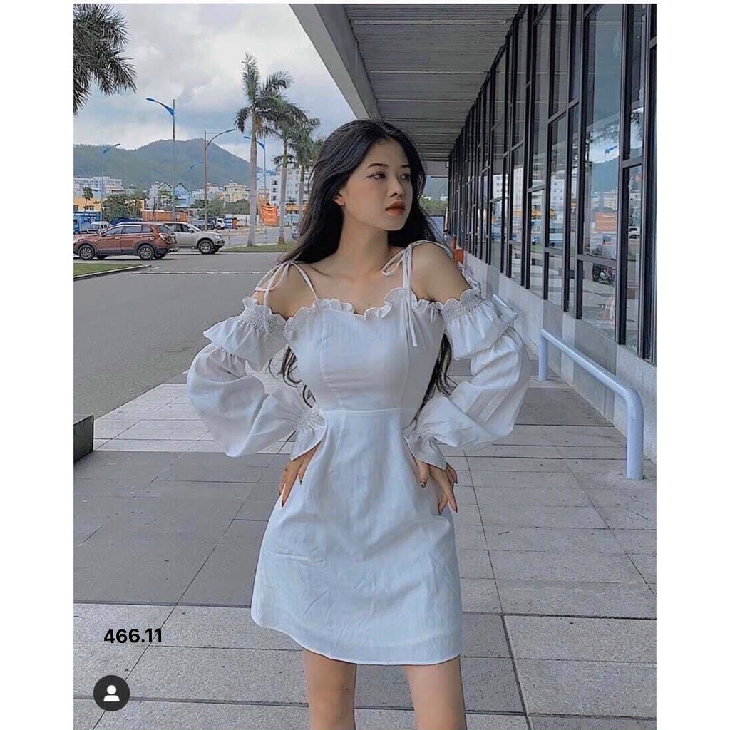 Đầm trắng, váy trắng 2 dây hàng mới về kèm ảnh thật