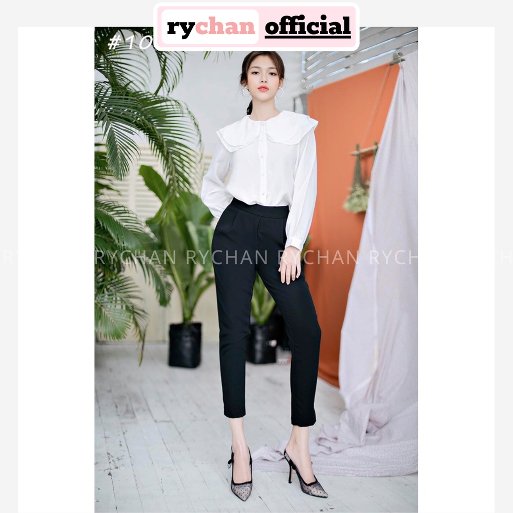 SM872 - Áo Sơ Mi Basic Cổ Bèo Năng Động Sáng Ngời Áo Sơ Mi Công Sở Thanh Lịch