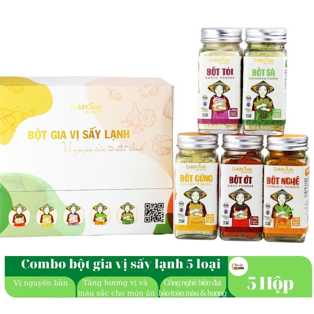 Bột sả hữu cơ nguyên chất Dalahouse 50 gram công nghệ sấy lạnh tiêu chuẩn Châu Âu