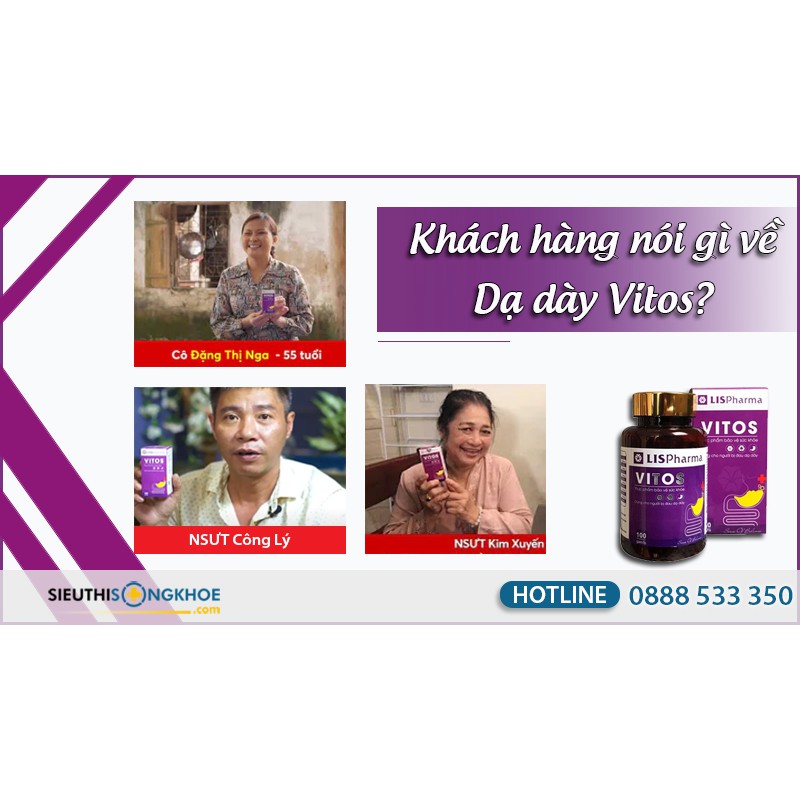 Dạ Dày VITOS - Hỗ Trợ Giảm Các Triệu Chứng của Viêm loét Dạ Dày, tá tràng, Giảm Trào Ngược, ợ hơi ,ợ chua, đầy bụng | BigBuy360 - bigbuy360.vn