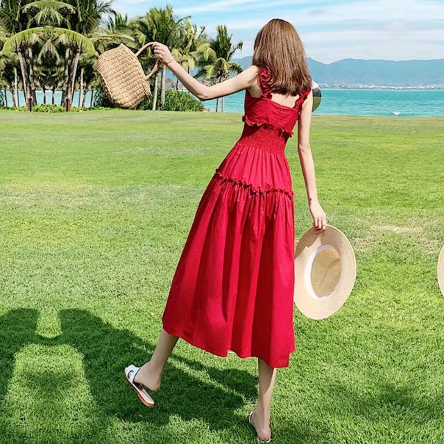 Thanh lý xả kho Đầm maxi hai dây bãi biển | BigBuy360 - bigbuy360.vn