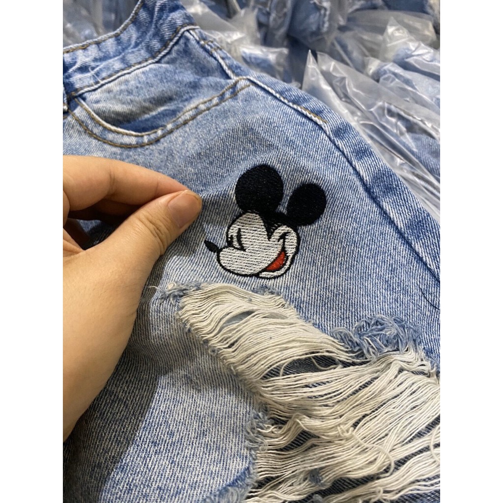 BÁN SỈ SOOC RÁCH THÊU MICKEY 4 CÚC