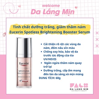 Tinh chất Eucerin Spotless Brightening Booster Serum dưỡng trắng, giảm thâm nám 60g - Da Láng Mịn