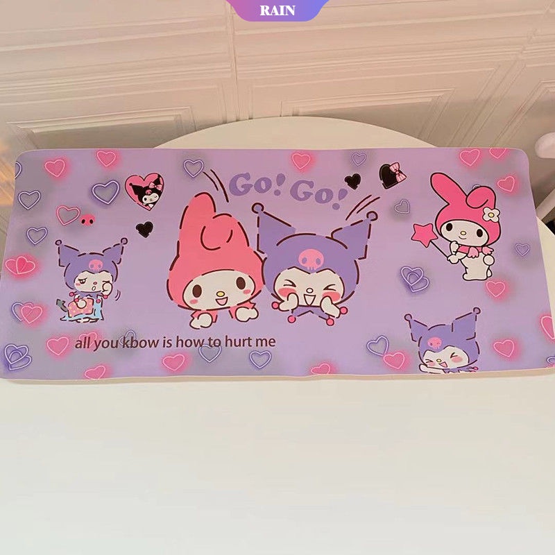 Miếng Lót Chuột Bằng PU Hình Chữ Nhật Cỡ Lớn In Họa Tiết Hoạt Hình Melody Kuromi Cinnamoroll