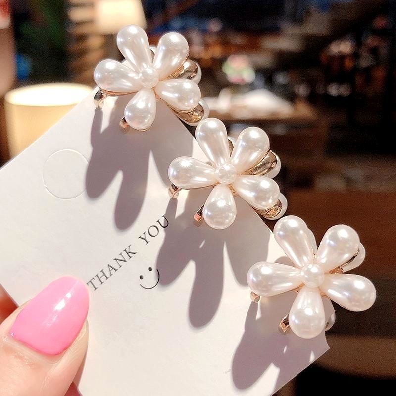 Cute Korean Style Pearl Mini Hair Clips For Women