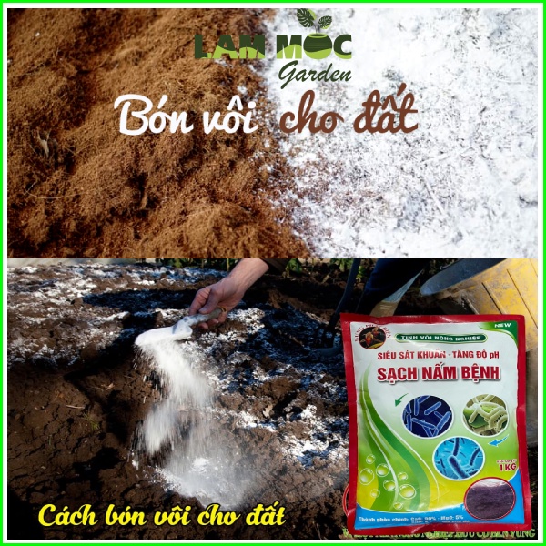 Vôi bột xử lý - sát khuẩn - sát trùng đất trồng - Gói 1 Ký
