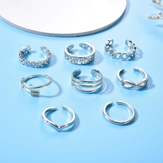 Set 8 Nhẫn Thiết Kế Tinh Tế Cho Nữ
