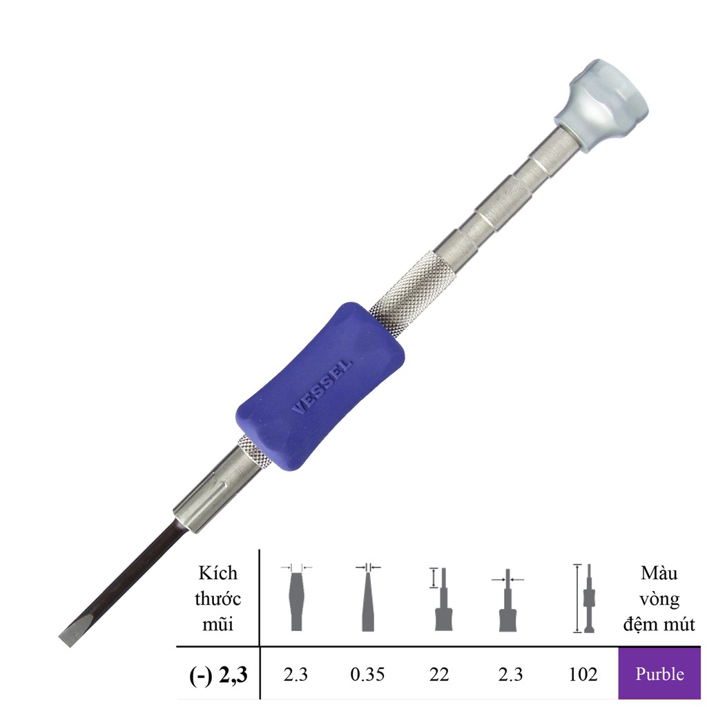 Bộ 06 cái tô vít mũi 2 cạnh siêu nhỏ No.TD-55 Vessel