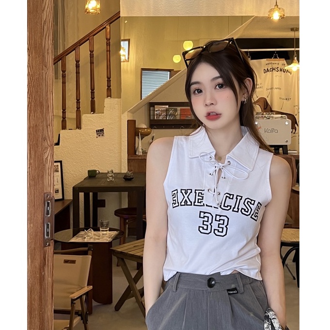 Áo Thun Nữ Cộc Tay Có Cổ Thời Trang Hàn Quốc