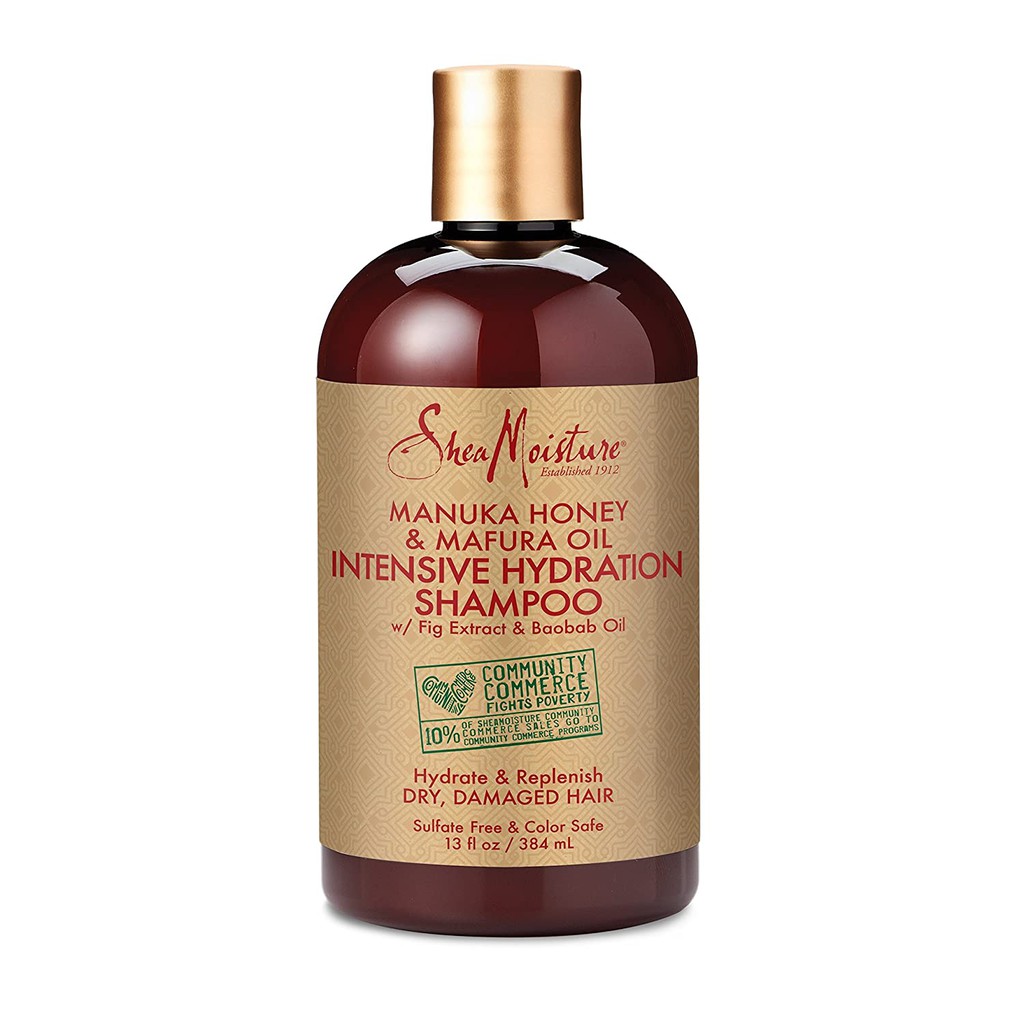 DẦU GỘI CHO TÓC KHÔ VÀ HƯ TỔN SHEAMOISTURE MANUKA HONEY & MAFURA OIL INTENSIVE HYDRATION SHAMPOO 384ML