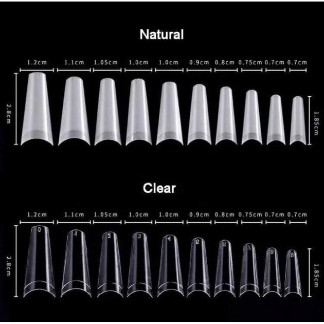 Túi Móng nối, Móng tip form thang 500 móng, Móng giả làm nail