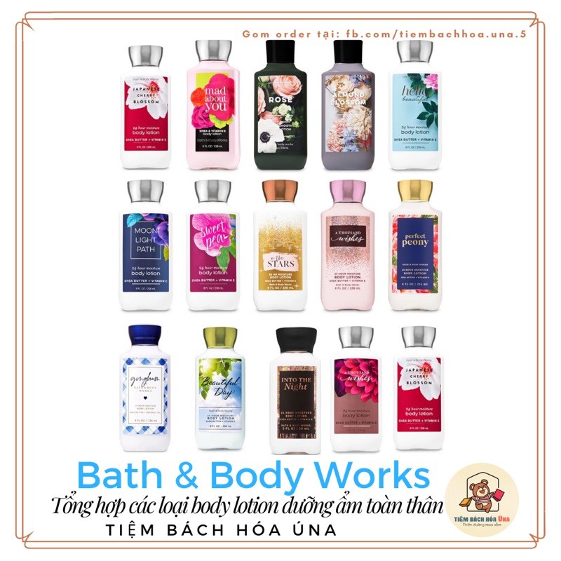 Dưỡng thể body lotion Bath &amp; Body Works BBW cấp ẩm cho da nhiều mùi hàng Mỹ