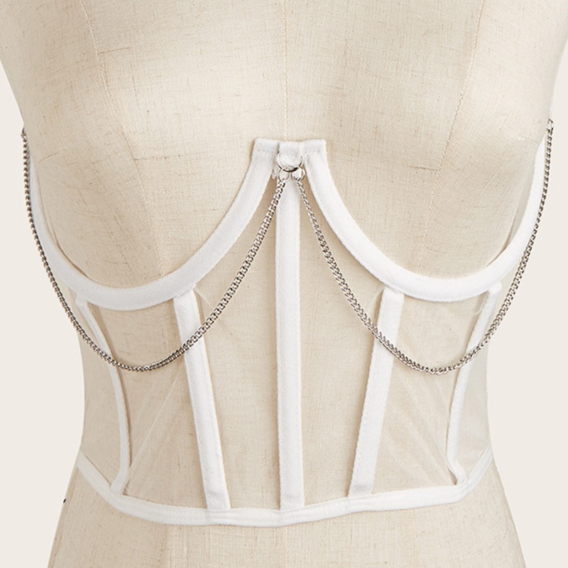Thắt Lưng Corset Co Giãn Có Thể Điều Chỉnh Phối Dây Xích Phong Cách Punk Cá Tính