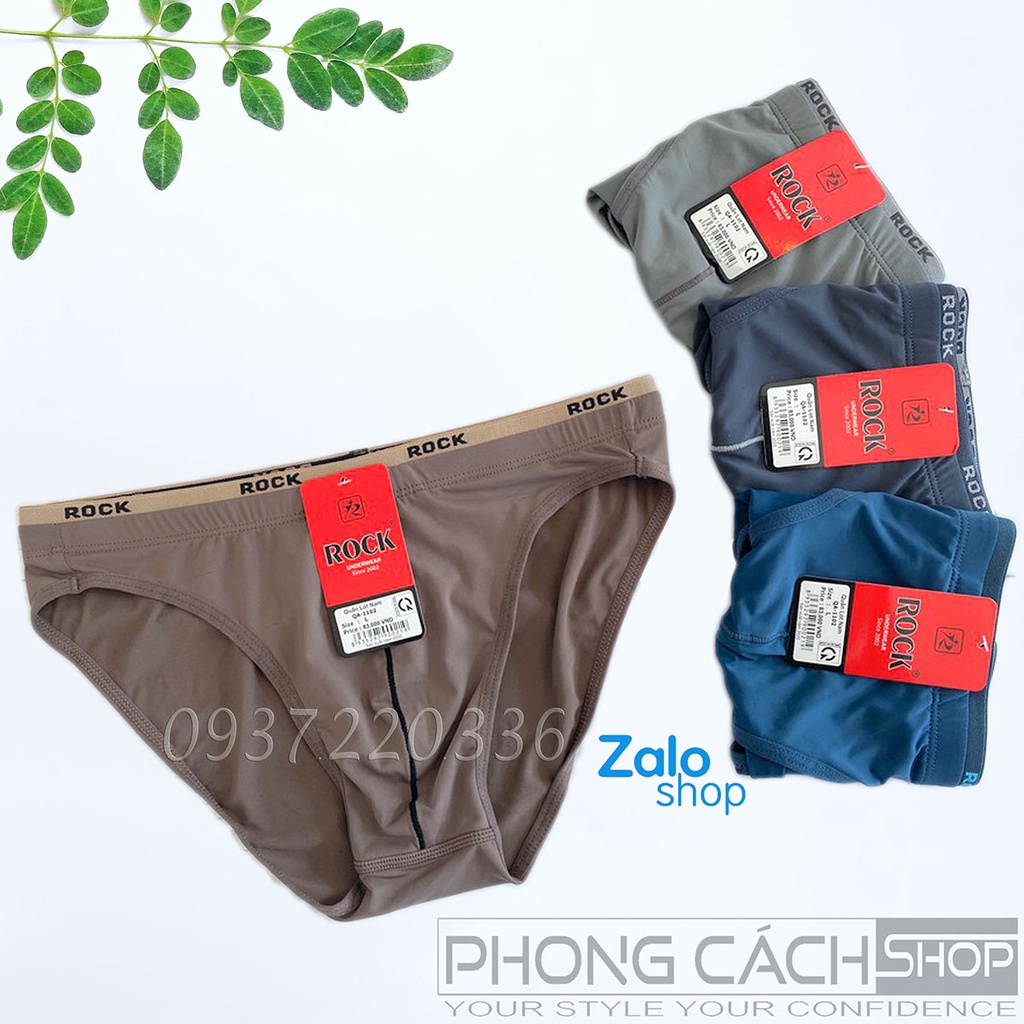 ROCK - Quần lót nam ROCK 1102 thun lạnh lụa siêu mịn mát lưng cao