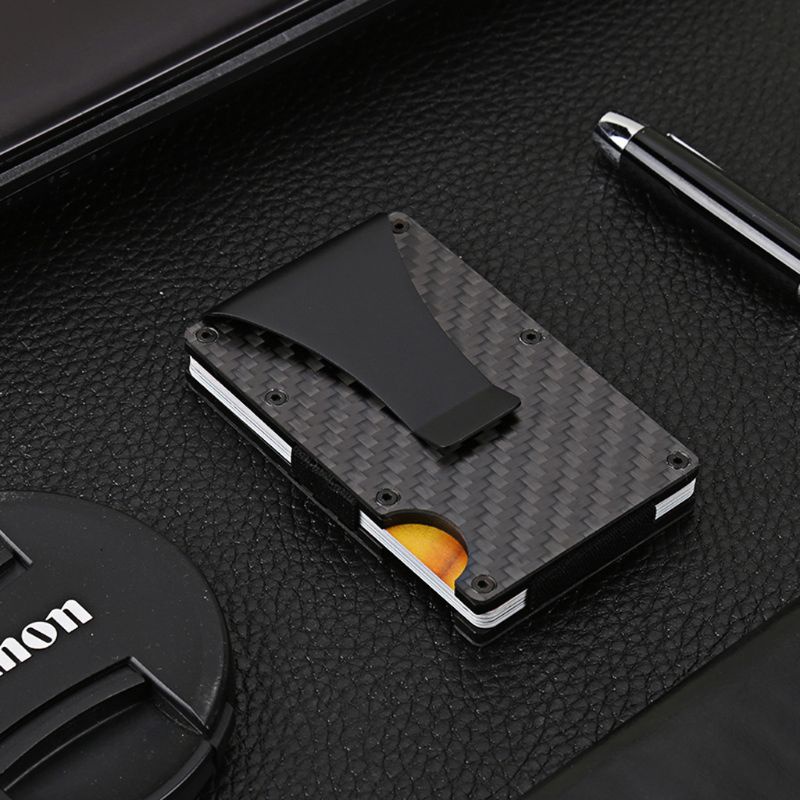 Ví đựng thẻ RFID bằng nhôm phối sợi carbon đơn giản cho nam chất lượng