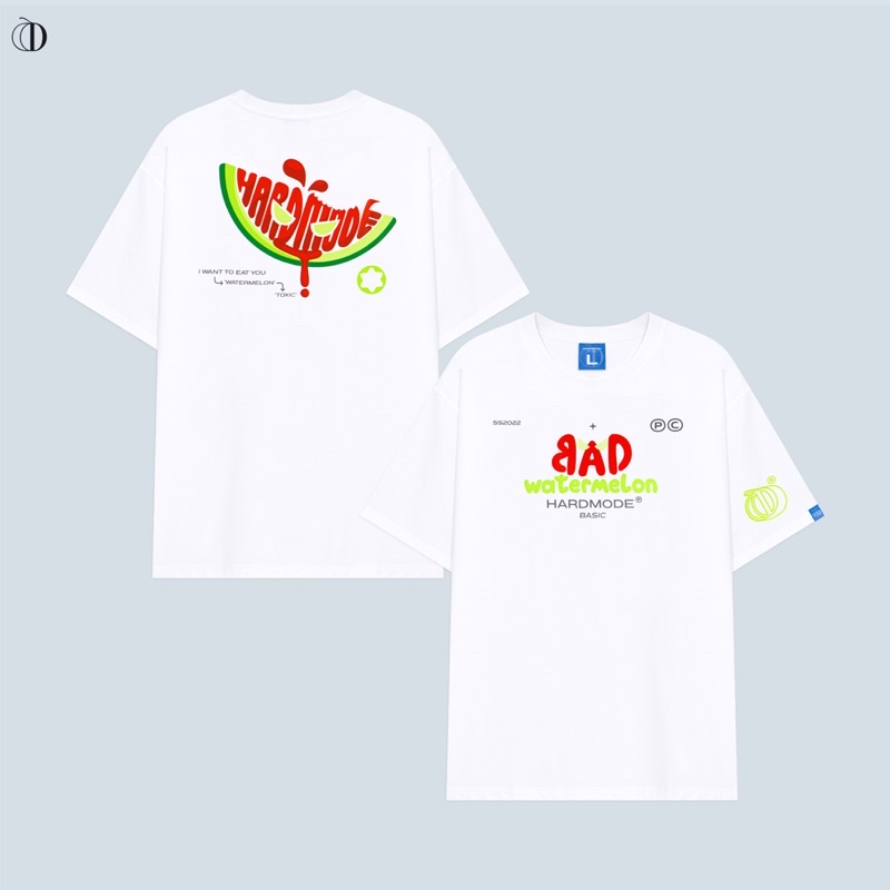 Áo thun nam nữ, Unisex tay lỡ local brand hardmode watermelon tee