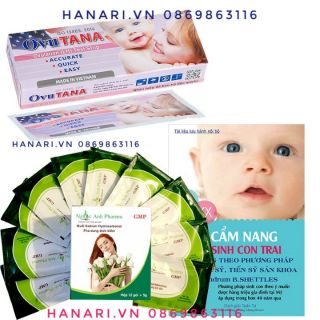 Combo 1 Hộp Muối kiềm Ngọc Ánh 2 Hộp Test rụng trứng Ovutana